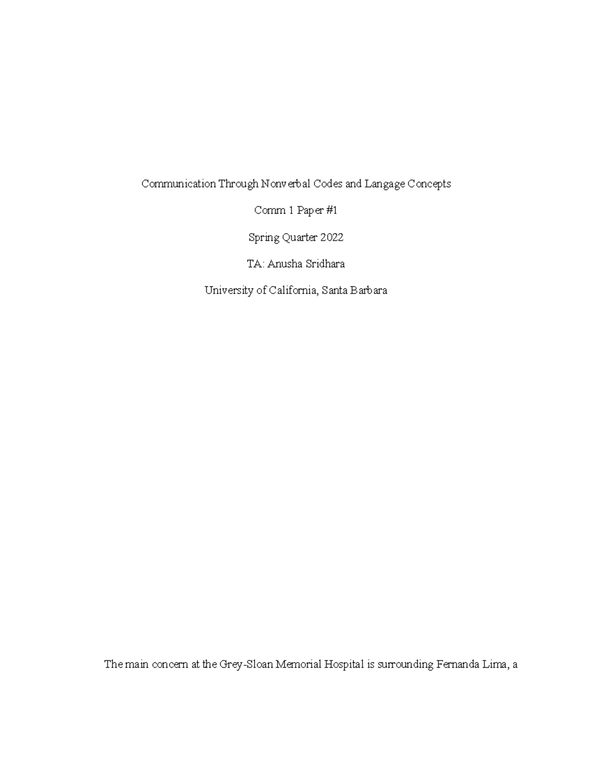 Paper 1 - Communication Through Nonverbal Codes and Langage Concepts ...