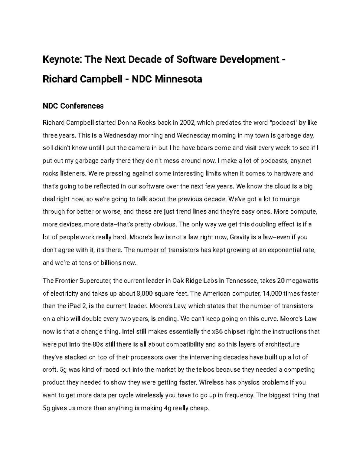 Software Development - Lecture Notes - Keynote: The Next Decade of ...