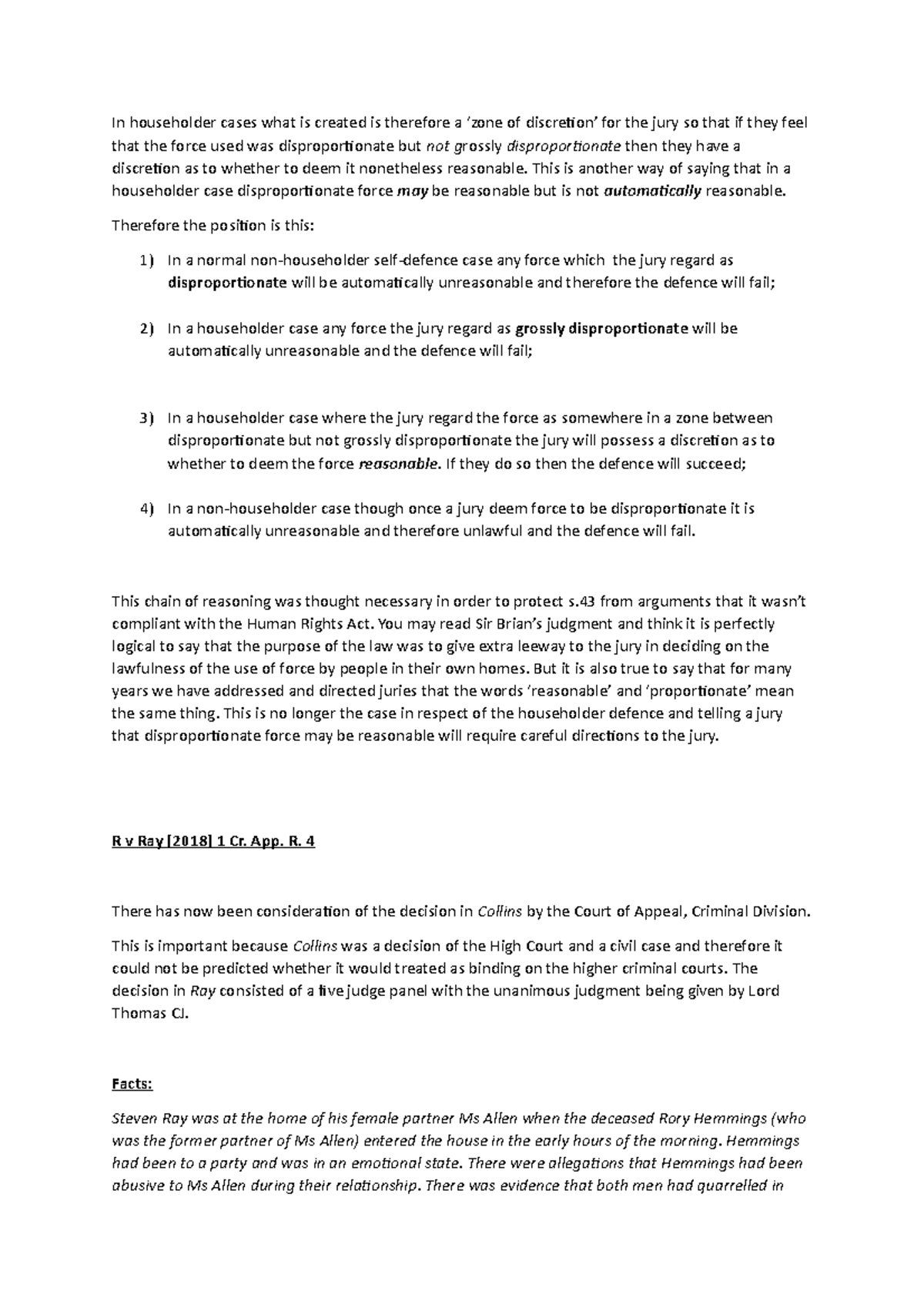 Crime 29 - Lecture notes 29 - In householder cases what is created is ...