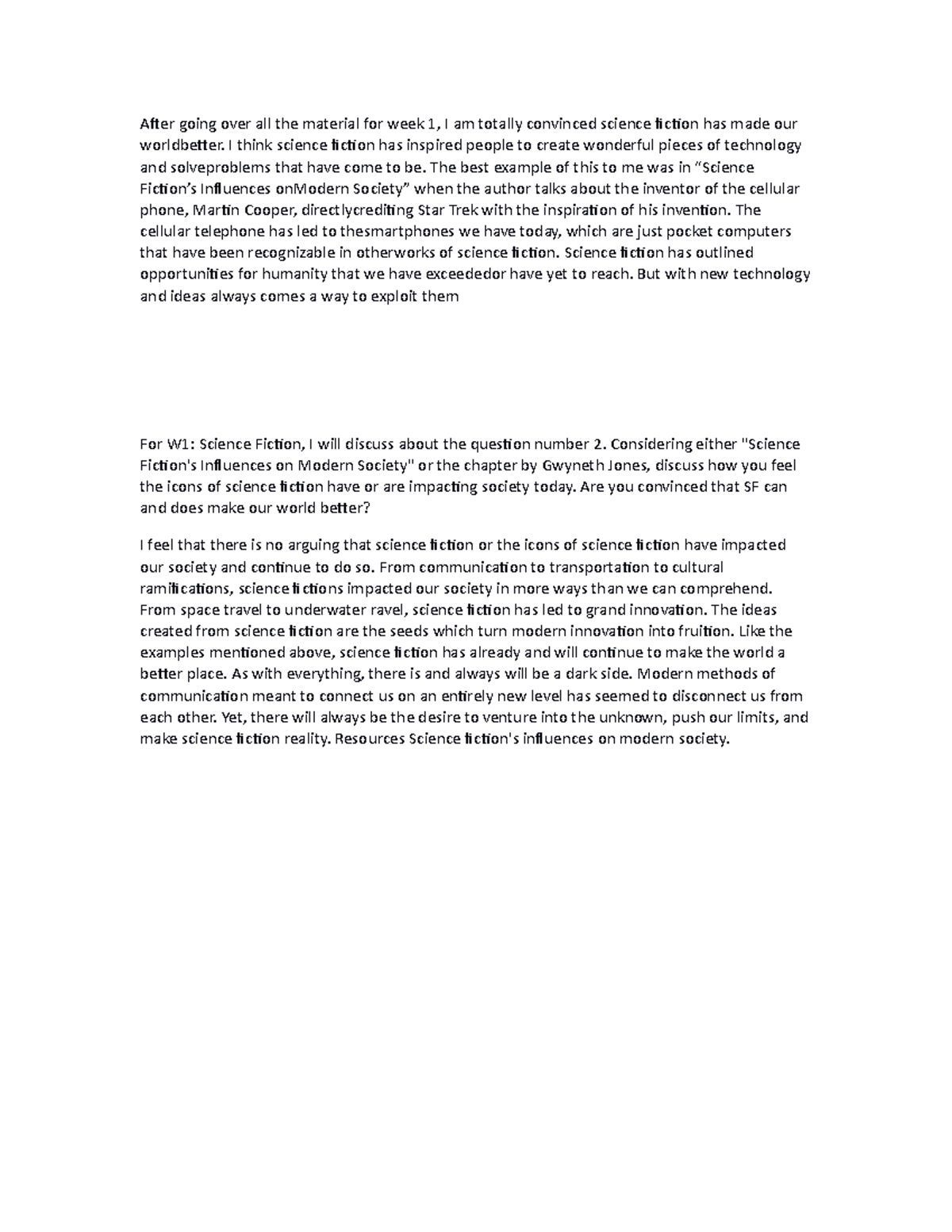 WK1 DQ - Week 1 Discussion, STEM280, AMU, APUS - After going over all ...