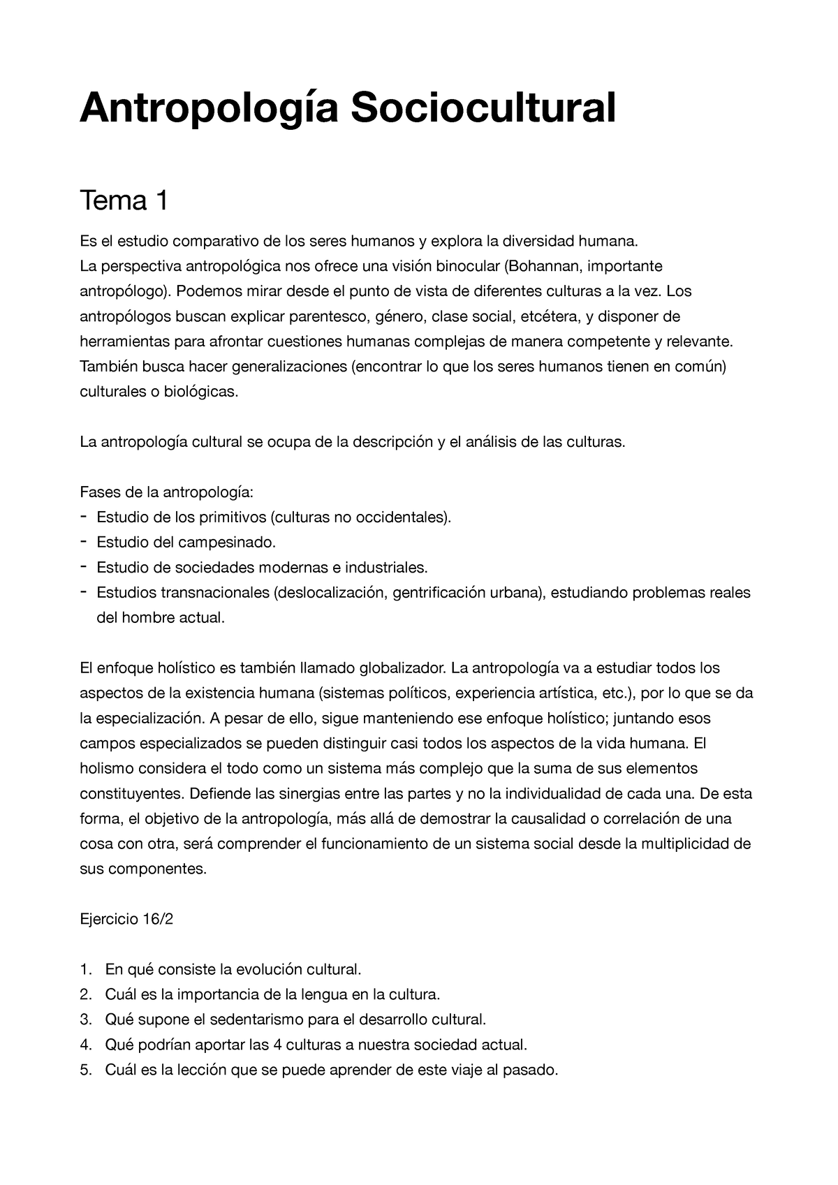 Antropología Sociocultural - Antropología Sociocultural Tema 1 Es El ...