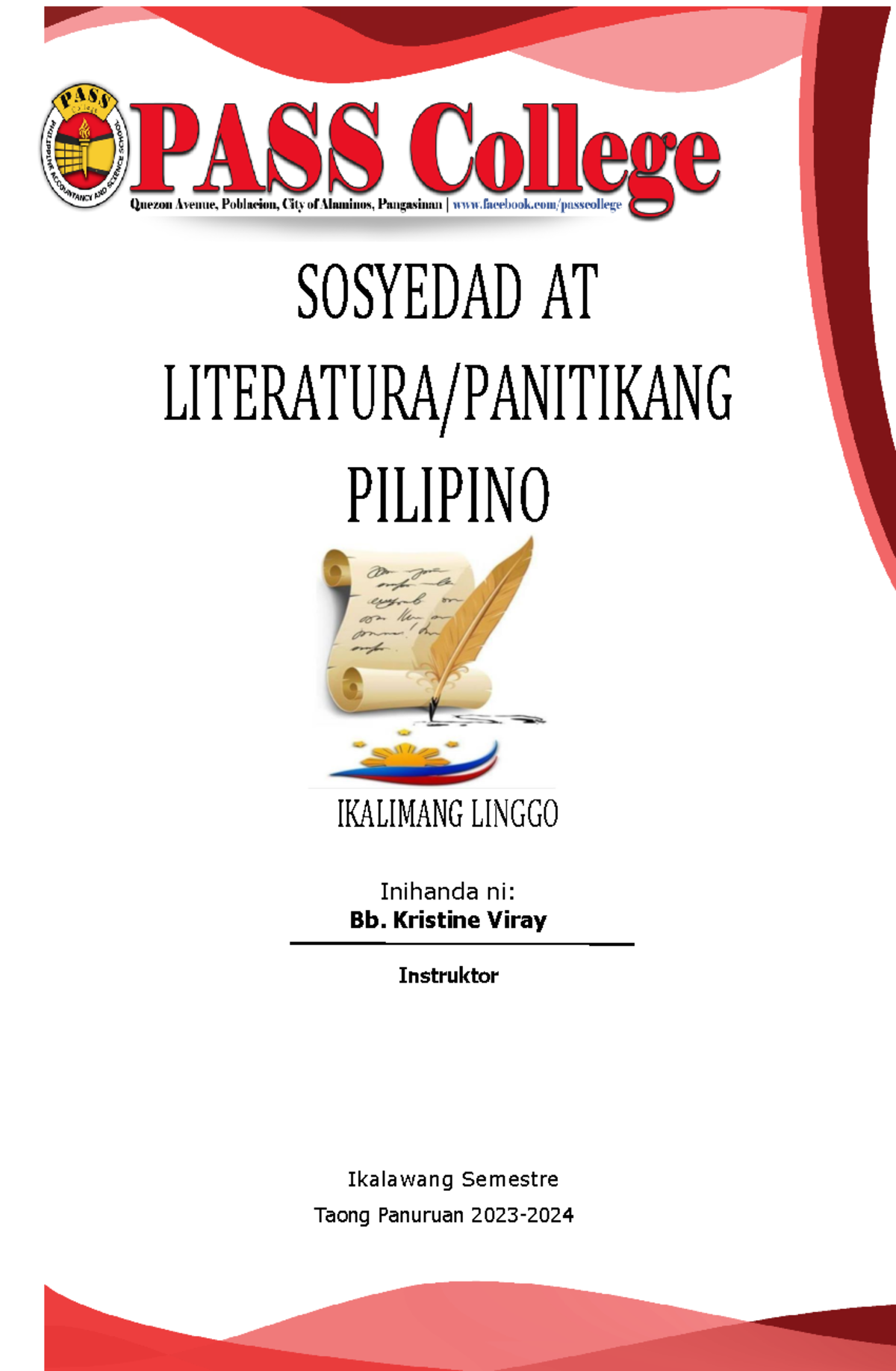 Week-5- Soslit - SOSYEDAD AT LITERATURA - SOSYEDAD AT LITERATURA ...