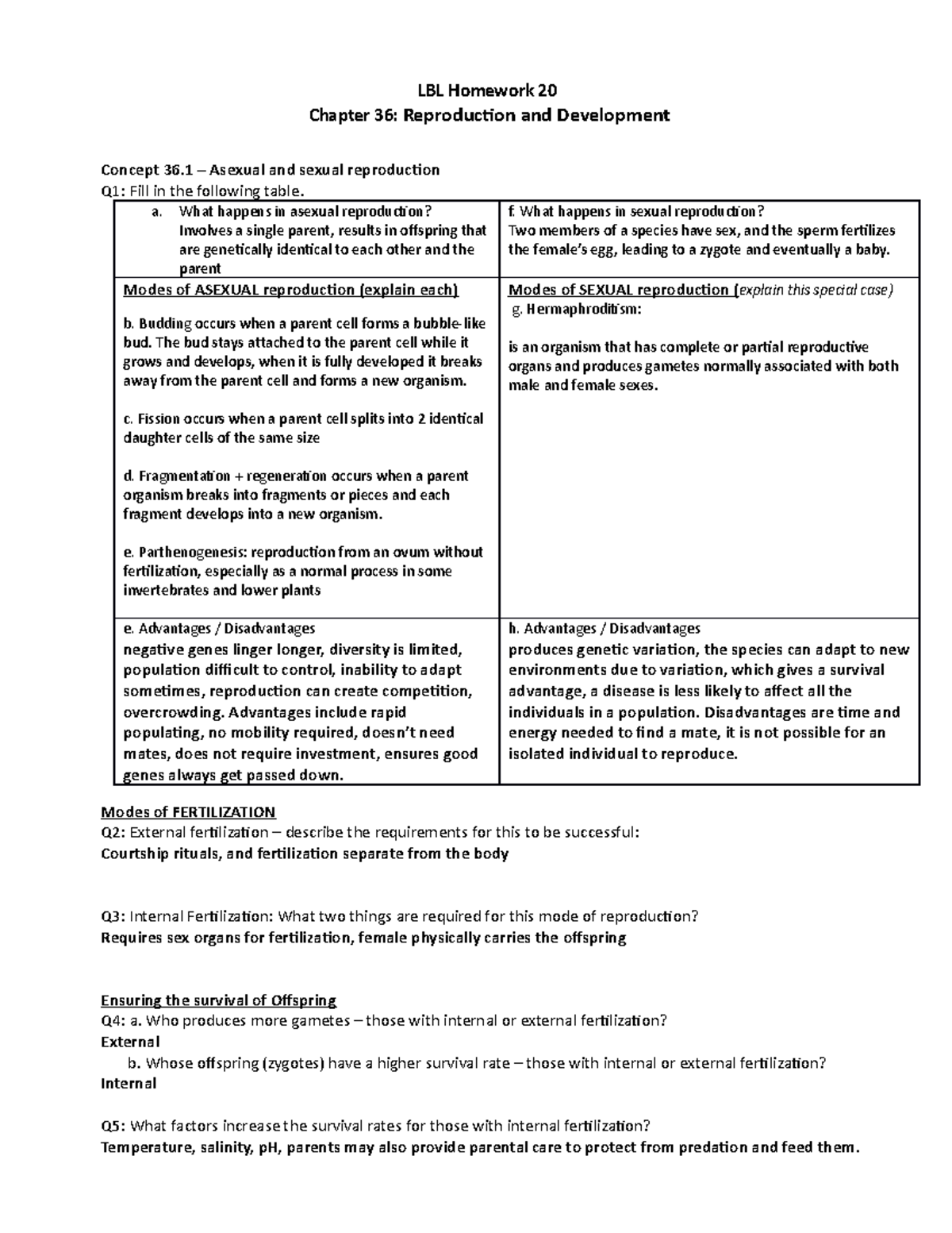 BIO 106 LBL 20 - Biology 106 Learn Before Lecture Assignment Questions ...