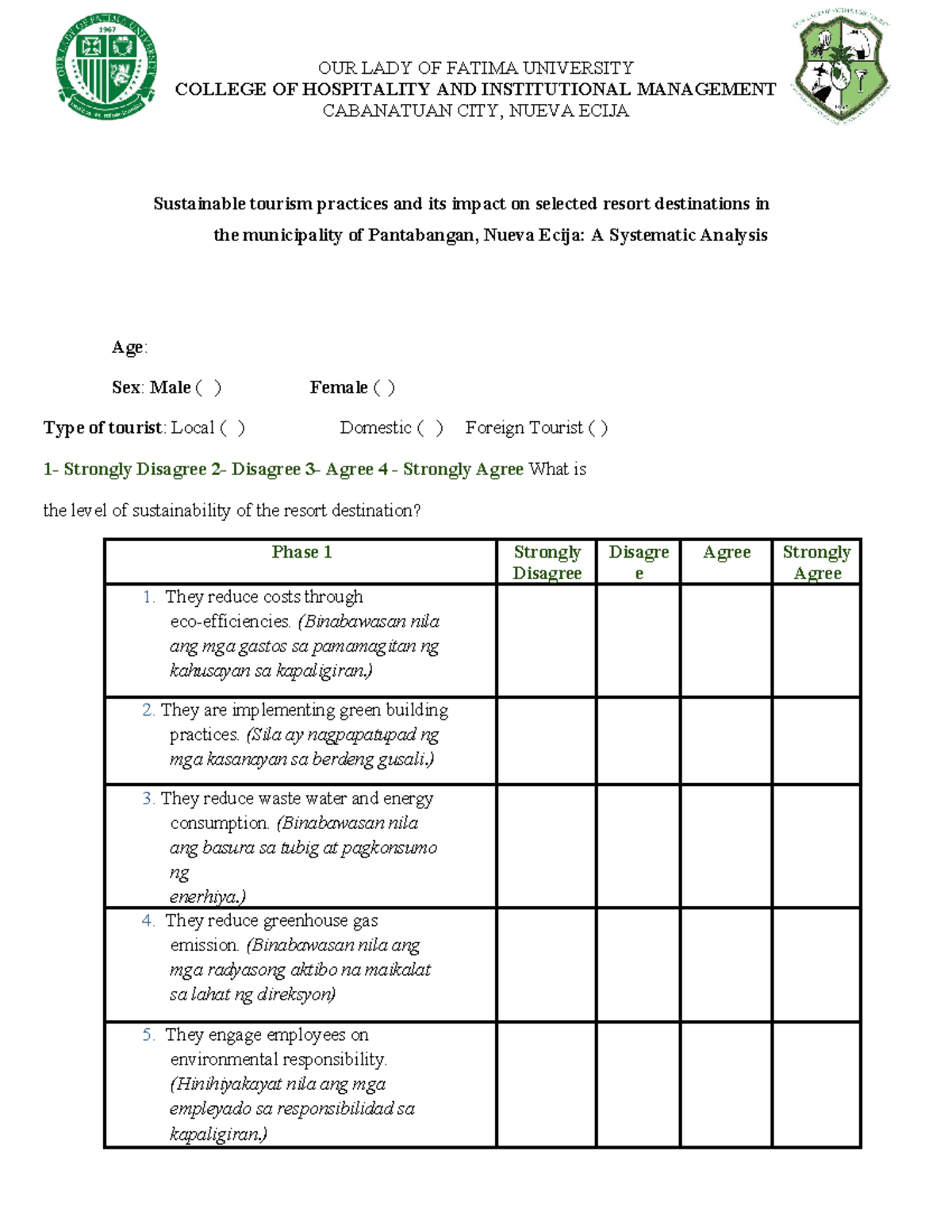 Final- Research- Questionnaire - COLLEGE OF HOSPITALITY AND ...