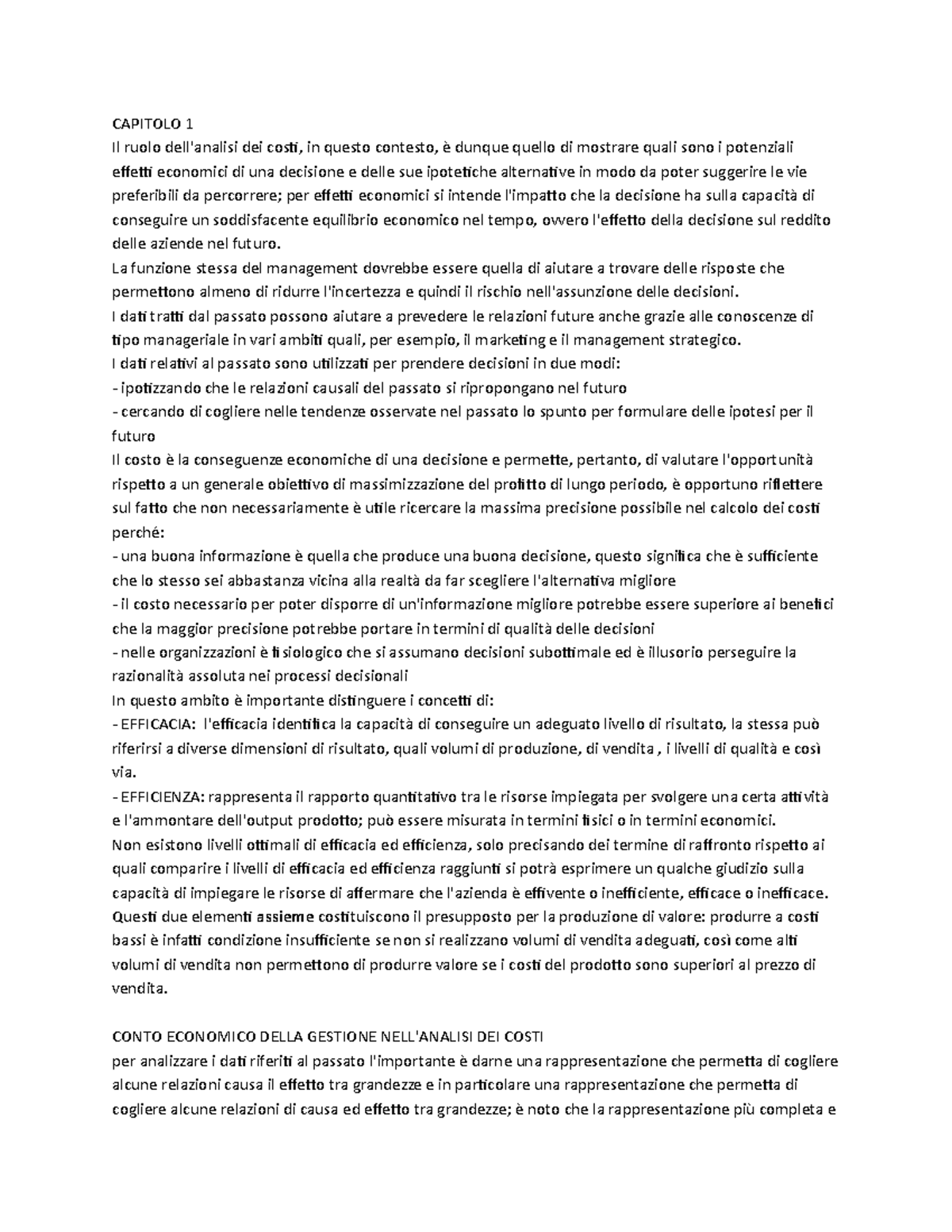 Riassunto libro Programmazione e Controllo - CAPITOLO 1 Il ruolo dell ...