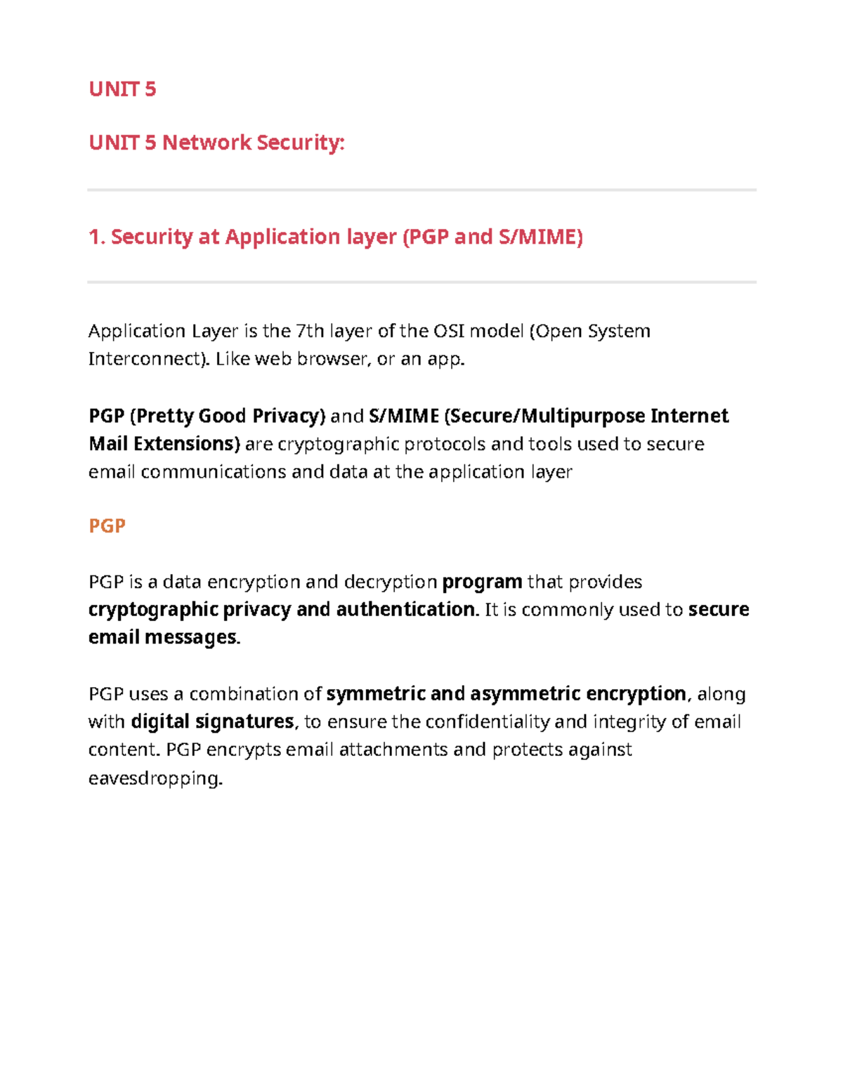 Cns Unit 5 Cns Unit 5 Unit 5 Network Security 1 Security At