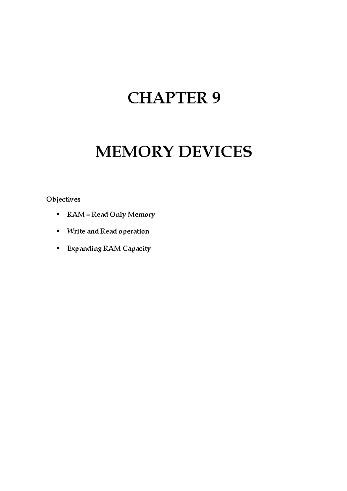 Chapter 9 -Memory - Hope this help - CHAPTER 9 MEMORY DEVICES ...