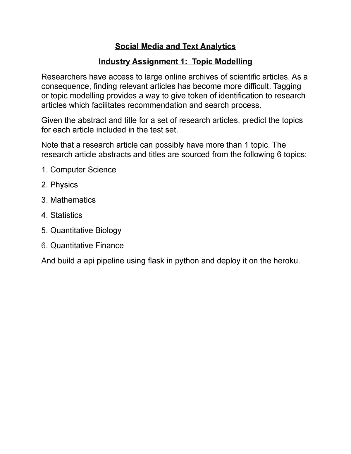 individual assignment 1 topic analysis of a social media dataset