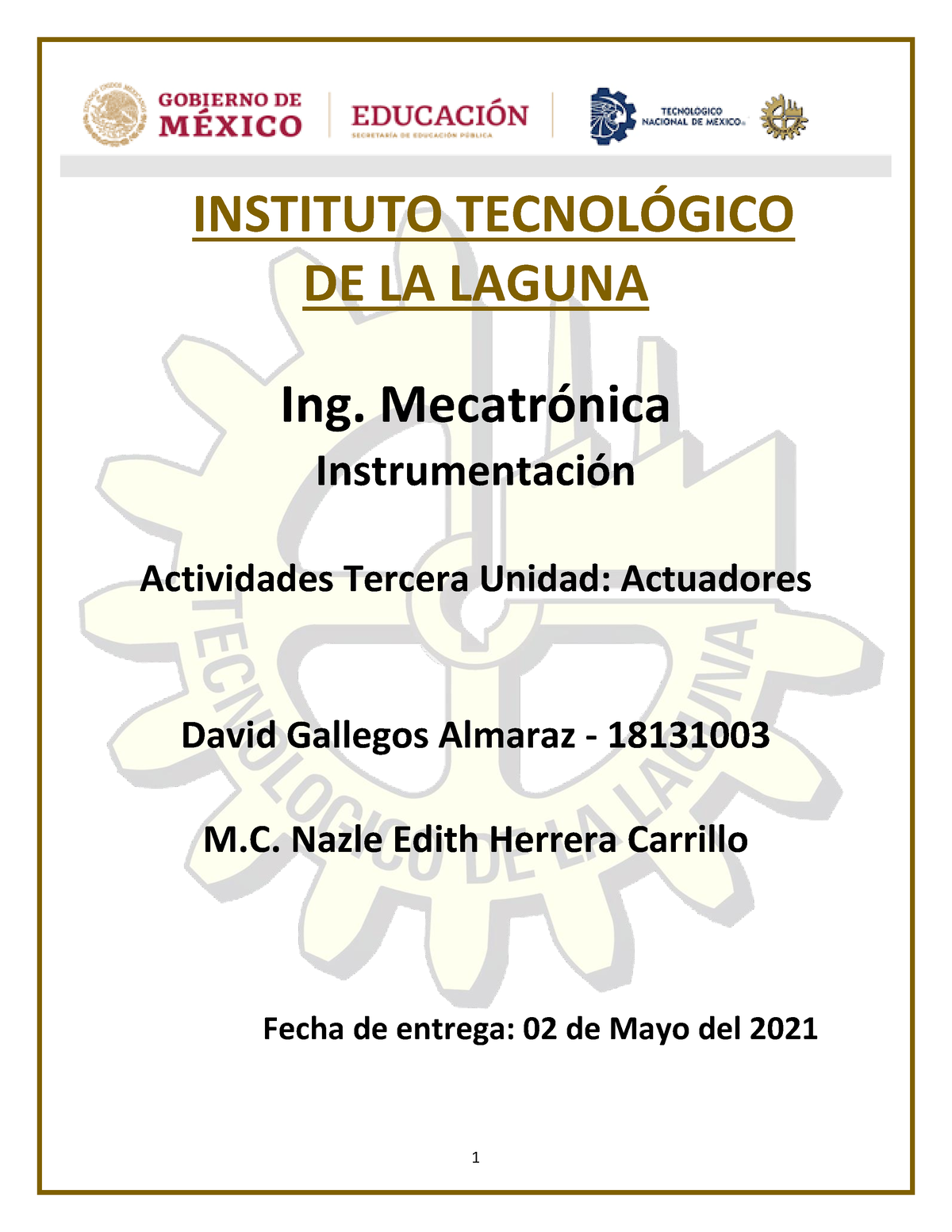 Actividades 3era Unidad-Instrumentación - INSTITUTO TECNOL”GICO DE LA ...