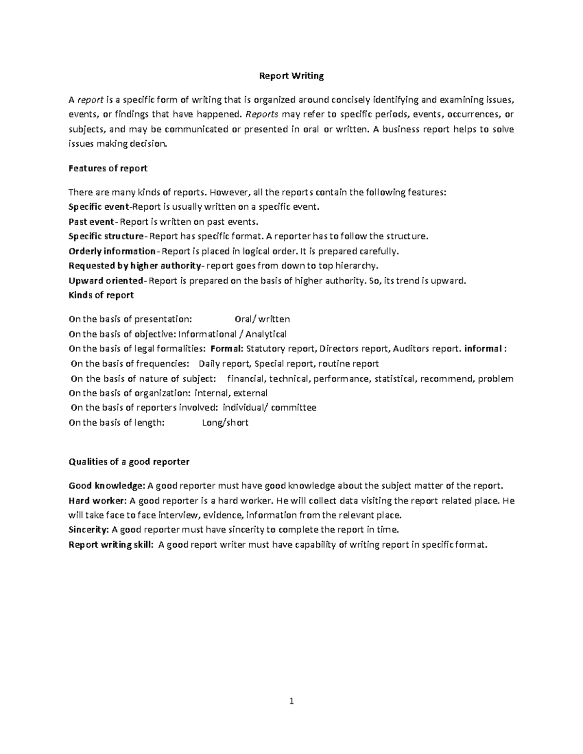 Reportwriting report writing skills Warning TT undefined