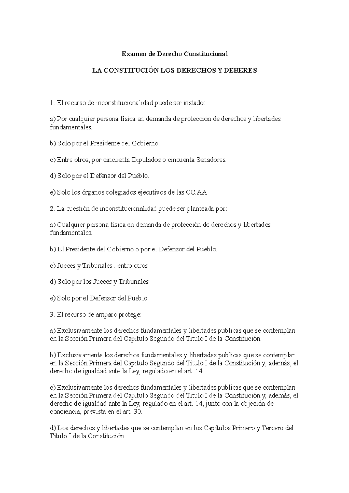 Examen 15 Mayo 2013, preguntas y respuestas - Examen de Derecho ...