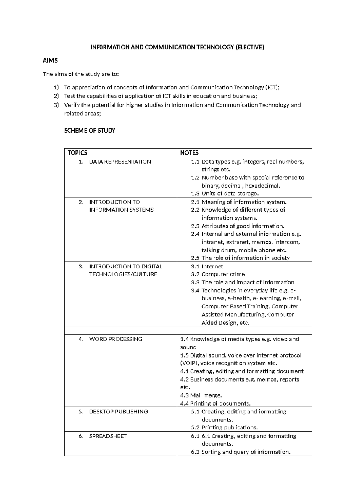 Study-INF0 Rmation AND Communication Technology - INF0RMATION AND ...