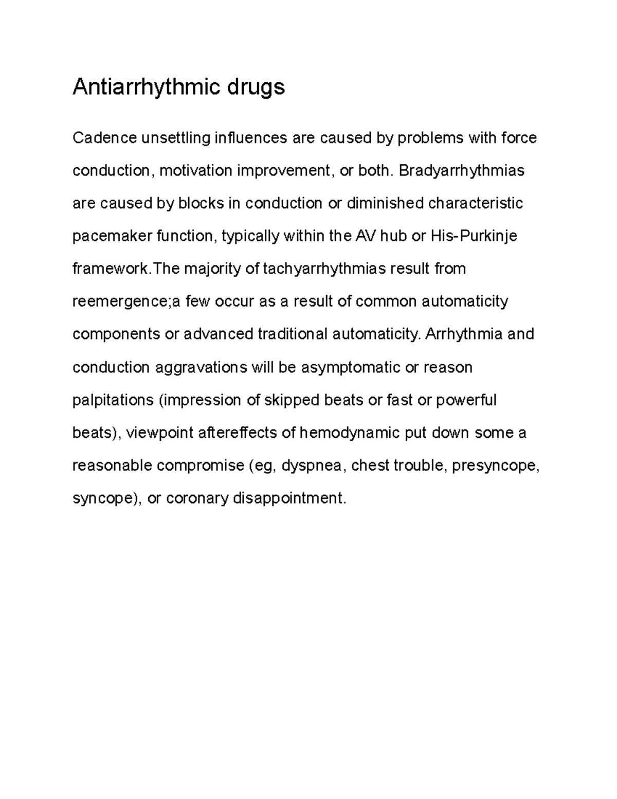 Antiarrhythmic drugs - A detailed discussion about the therapeutic ...