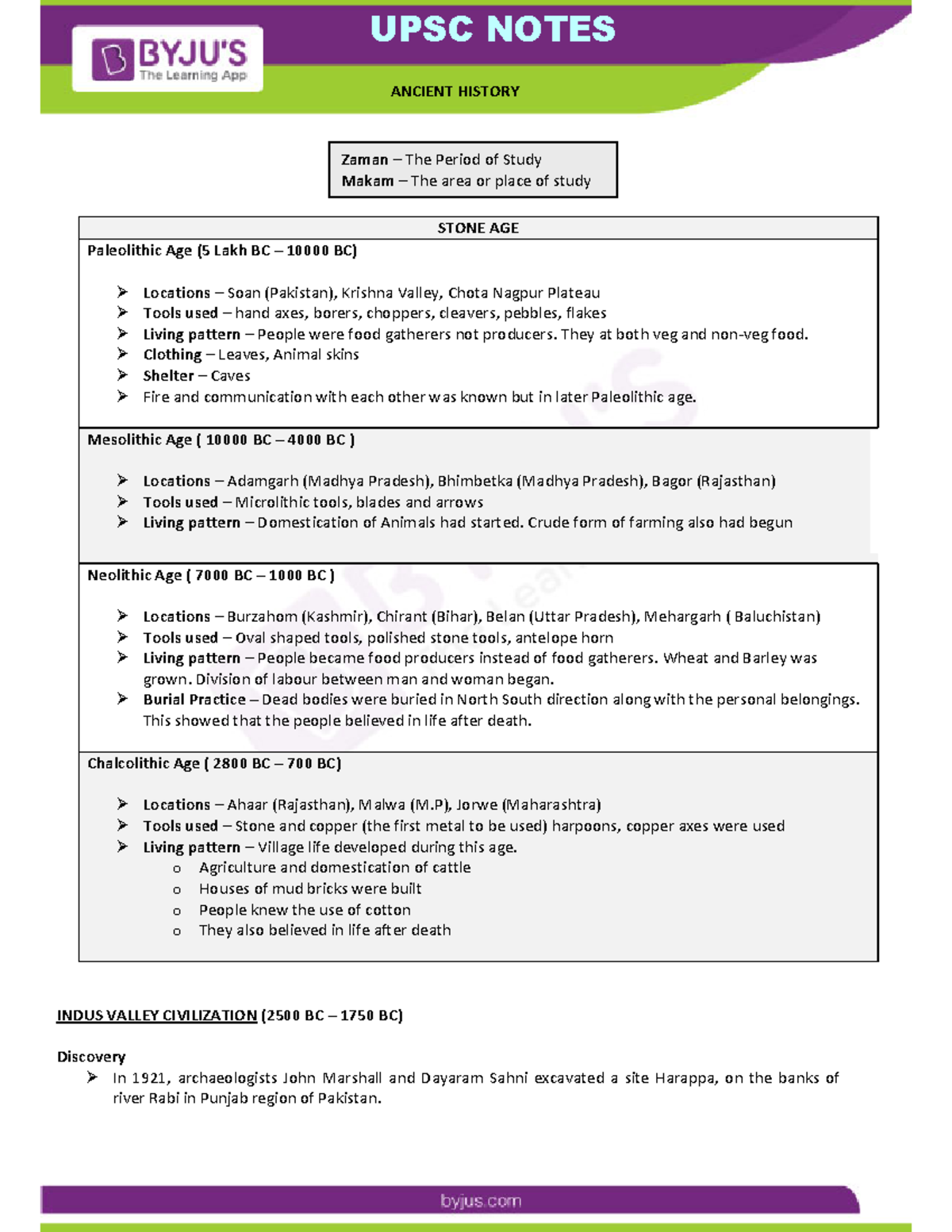 History Lecture 9 notes - ANCIENT HISTORY STONE AGE Paleolithic Age (5 ...