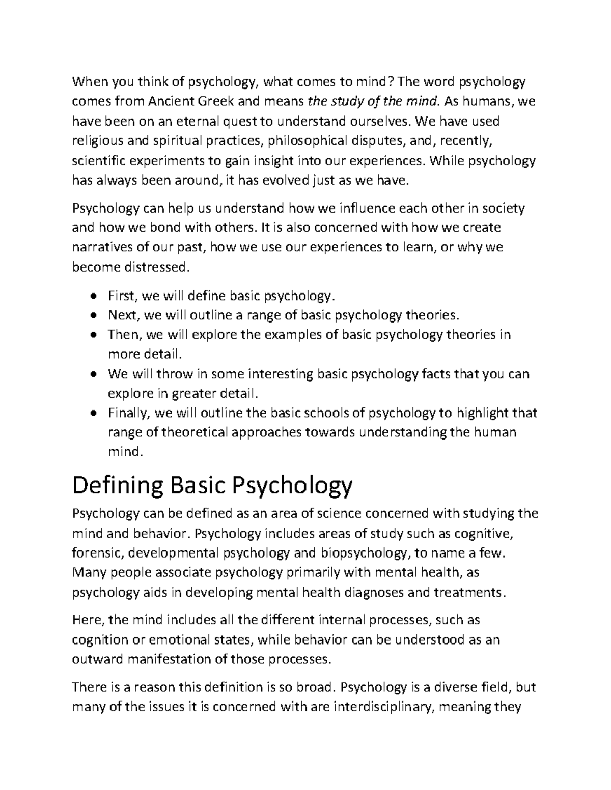 Basic Psychology Explained - When you think of psychology, what comes ...