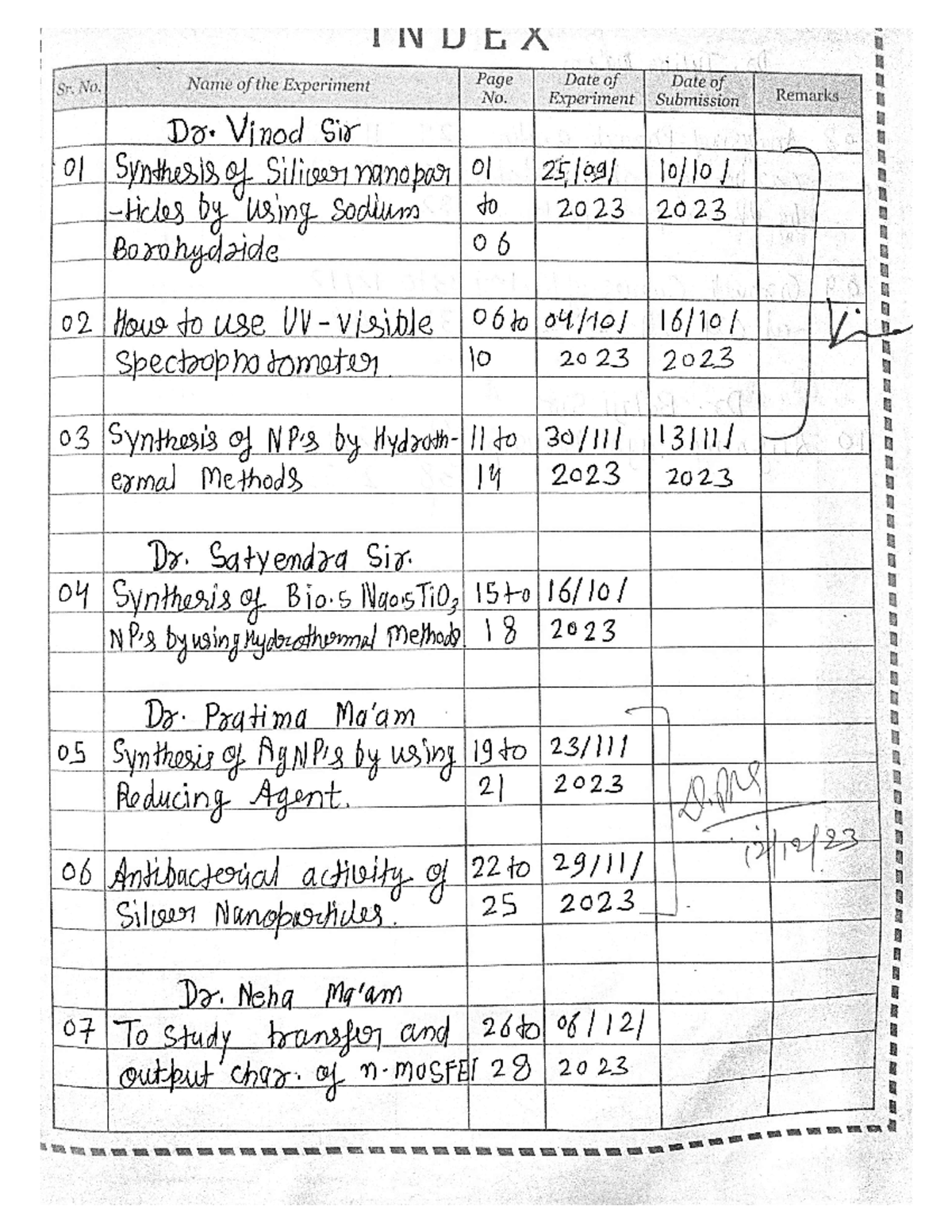 Document(68) - Practical notes - INDEX Sr. No. Name of the Experiment ...
