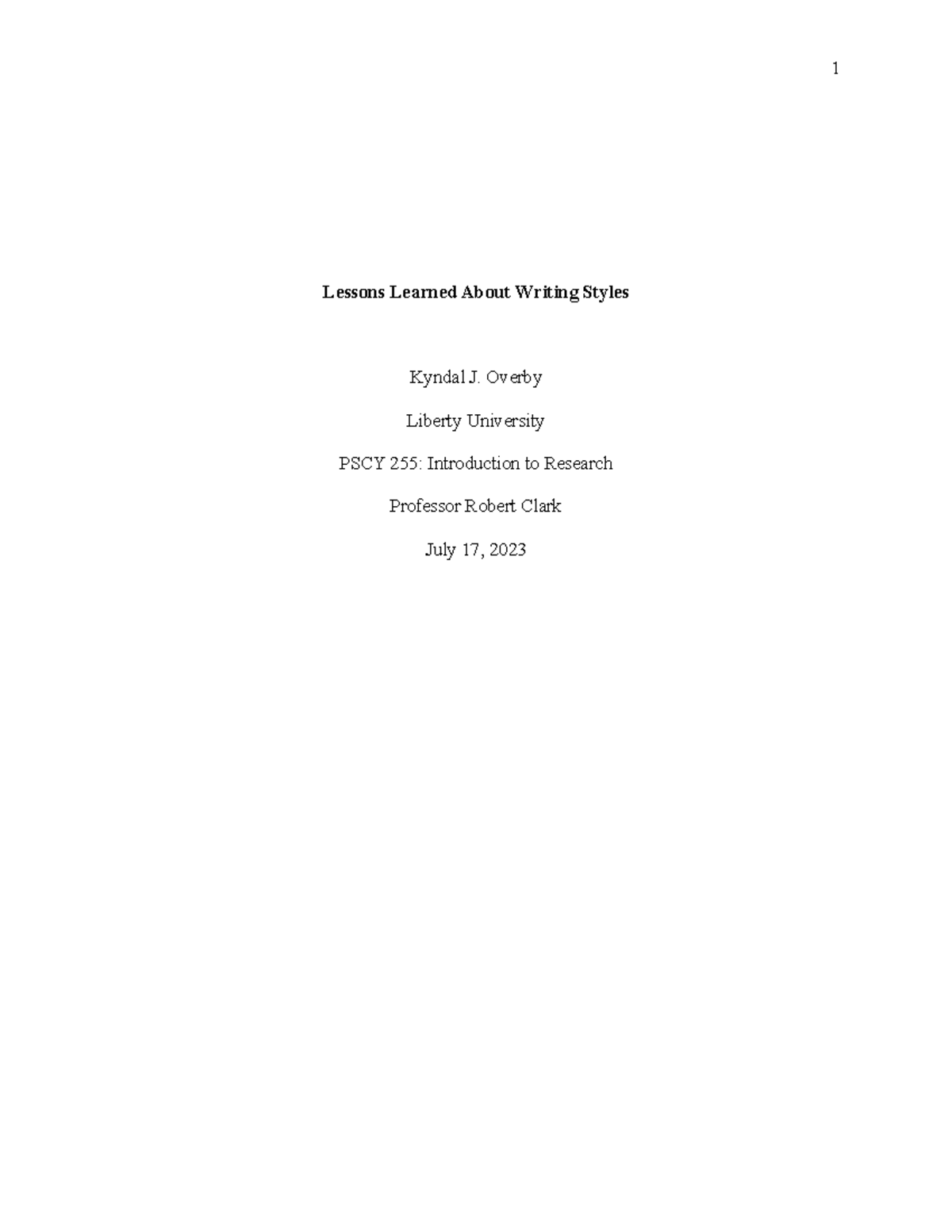 Overby APAmodule 3 - Essay about how to write an APA format paper ...