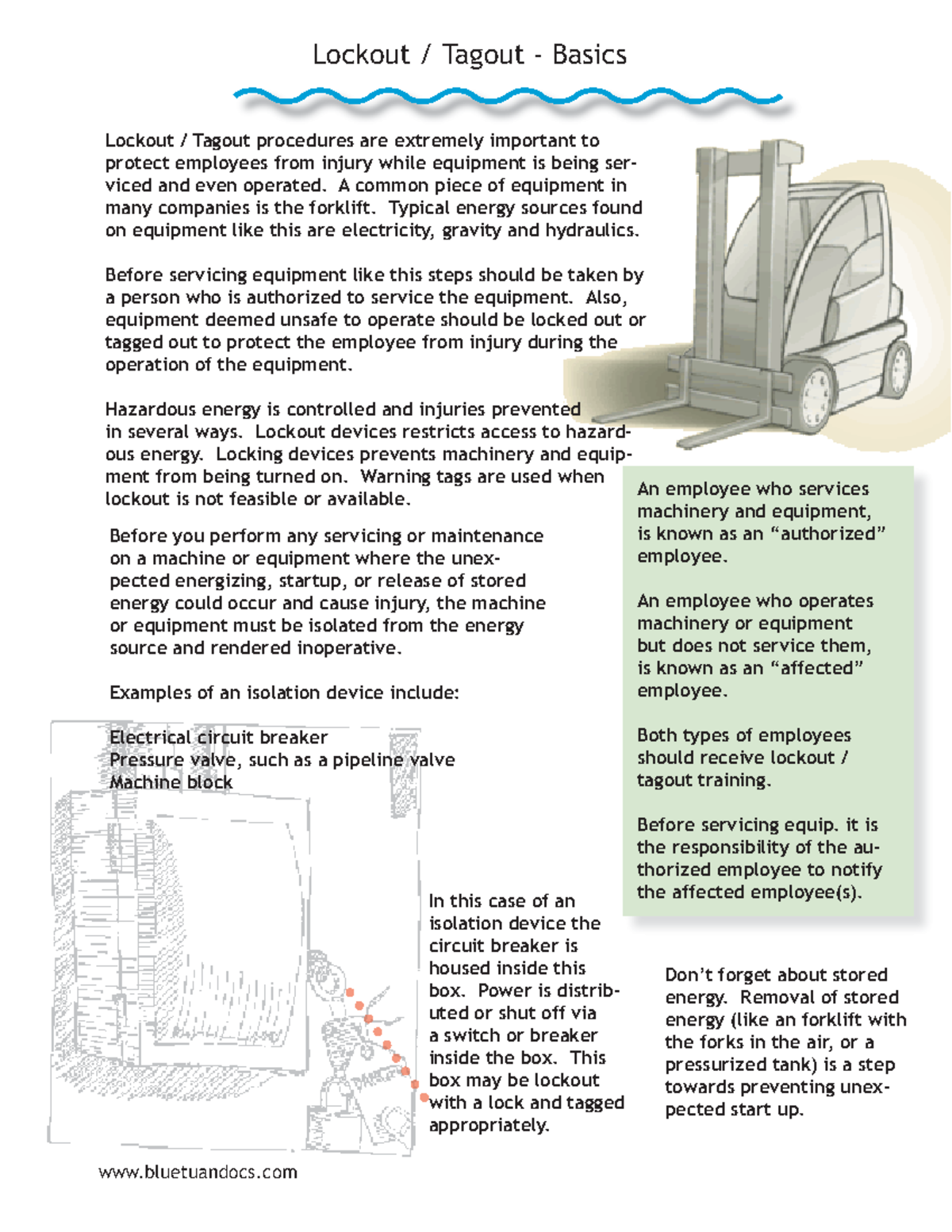 Blue Tuna - lockoutguide - Lockout / Tagout - Basics bluetuandocs ...