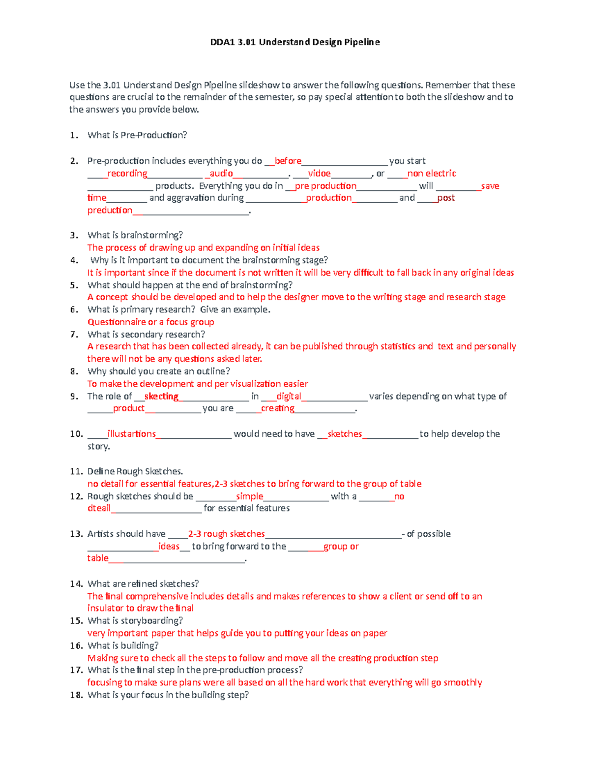 Copy of 3.01 Understand Design Pipeline Questions DDA1 3 Understand