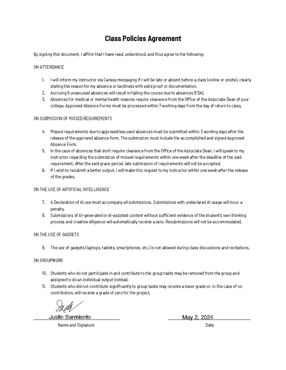 Class+Policies+Agreement+%282%29 - Class Policies Agreement By signing ...