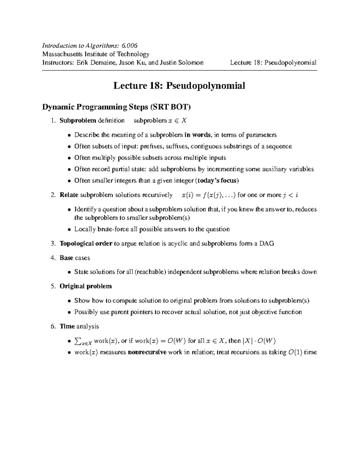 Lecture 18 - N/A - Introduction to Algorithms: 6. Massachusetts ...