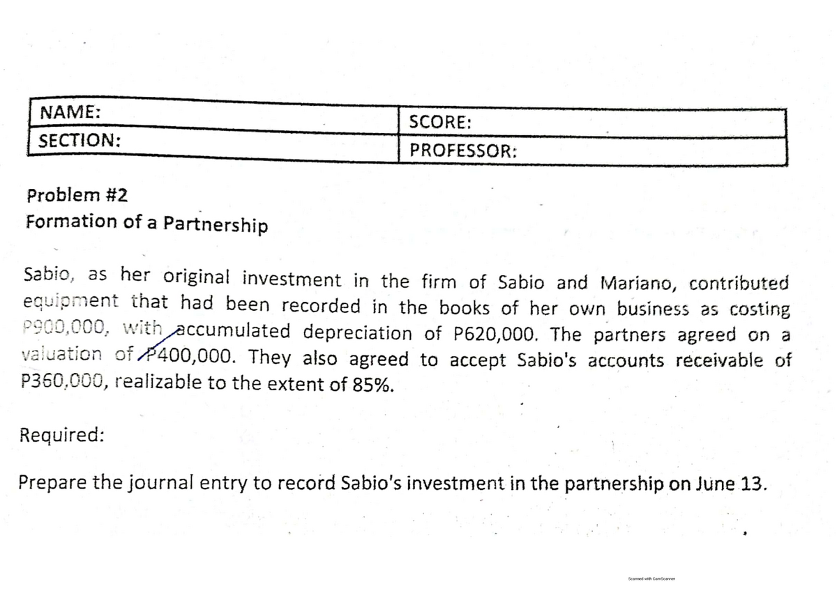 Accounting For Partnerships: Basic Considerations And Formation - BS ...