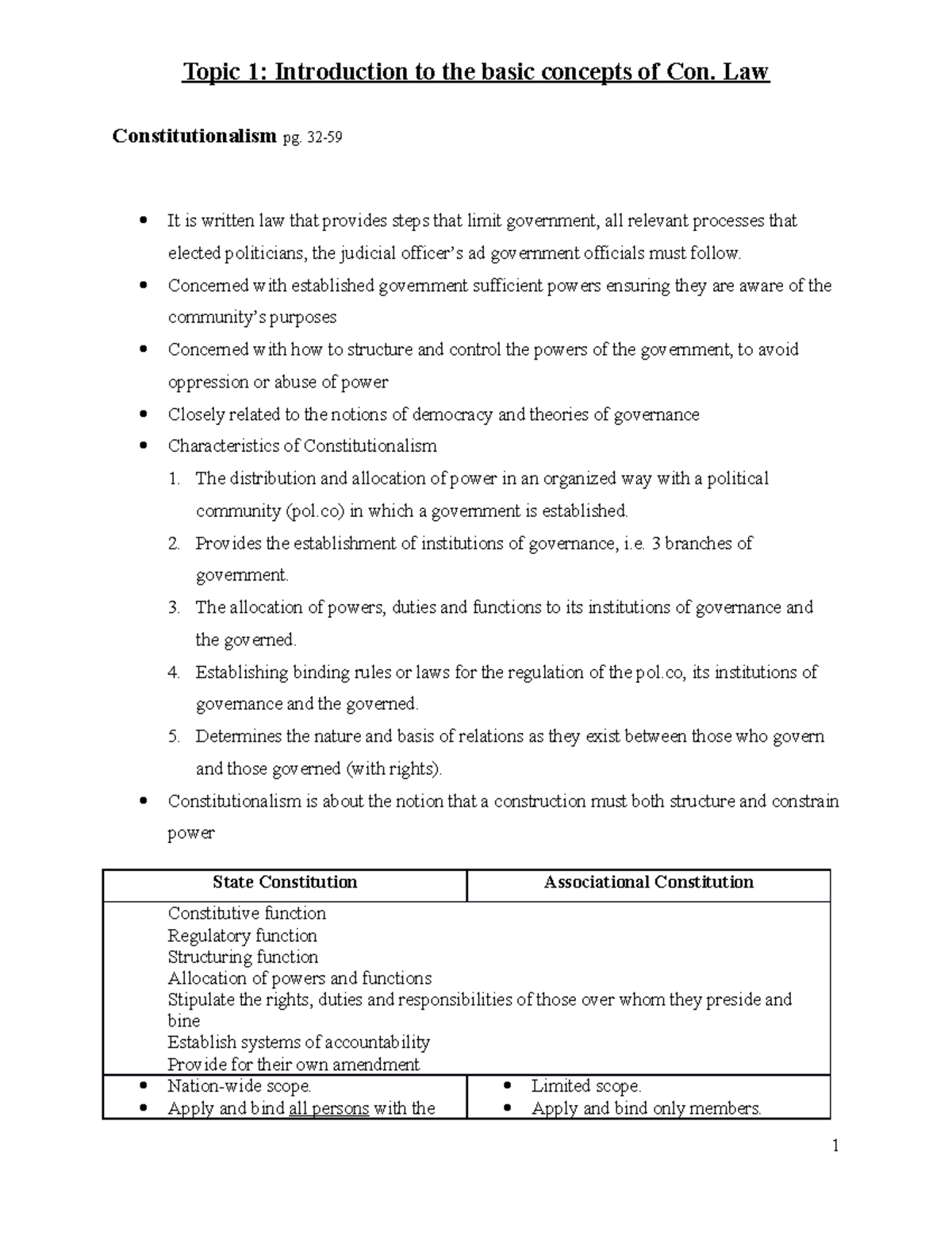 My Notes- Topic 1 - Introduction and Basic Concepts of Constitutional ...