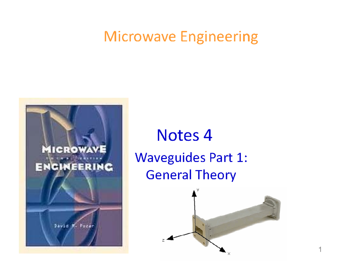 Notes 4 - Waveguides part 1 general theory - Microwave Microwave ...