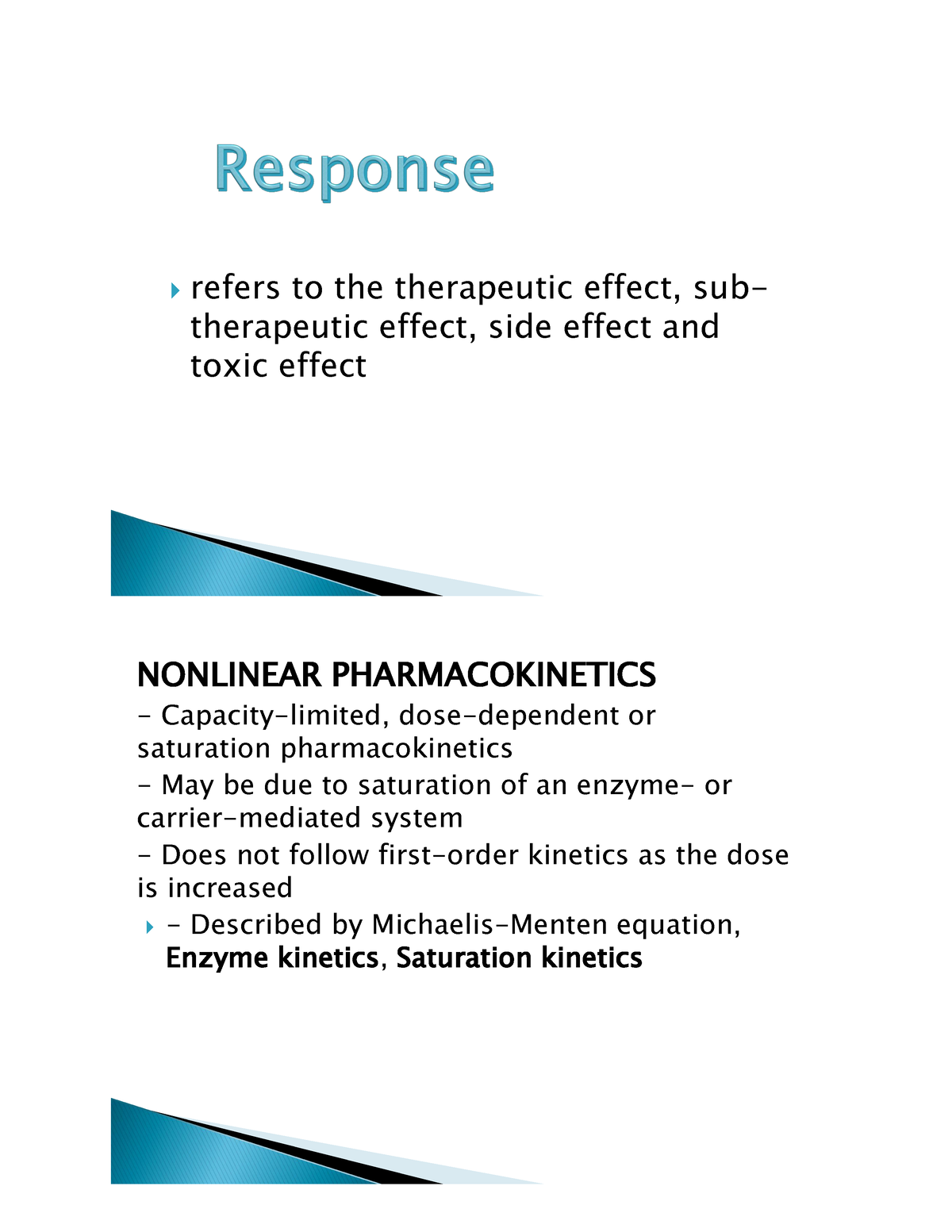 Response-and-Others - Notes - Refers To The Therapeutic Effect, Sub ...