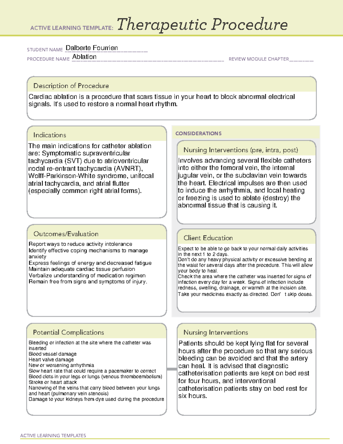 ATI Therapeutic Procedure Ablation - ACTIVE LEARNING TEMPLATES ...