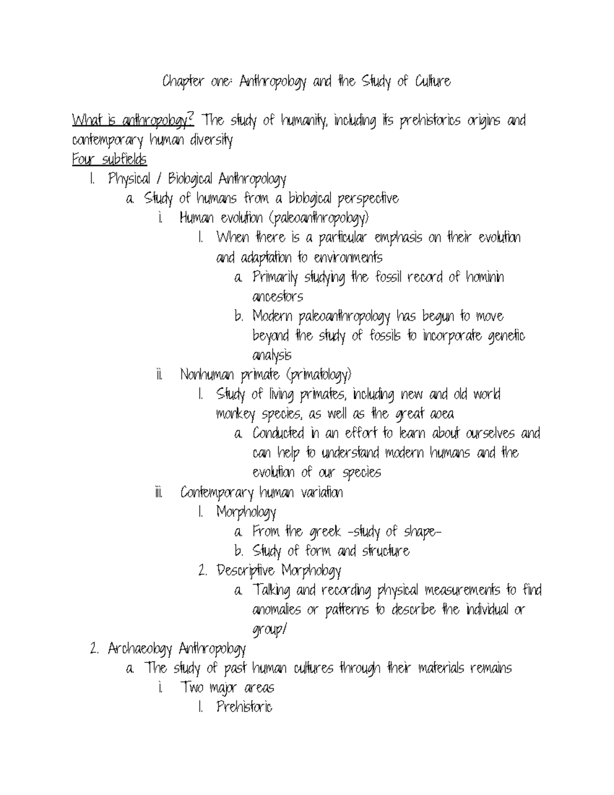 Chapter one Anthropology and the Study of Culture - Physical ...