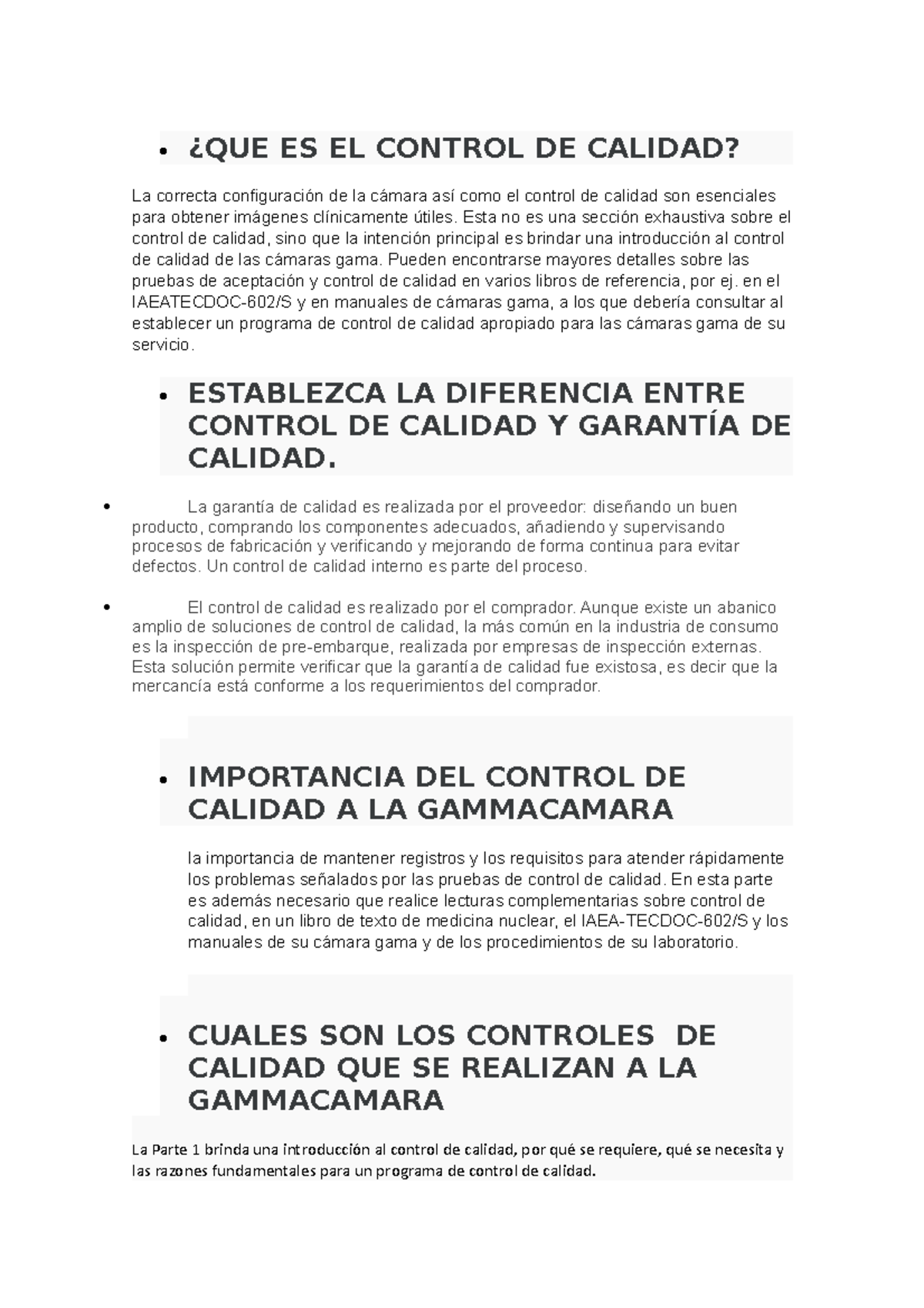 QUE ES EL Control DE Calidad - ¿QUE ES EL CONTROL DE CALIDAD? La ...