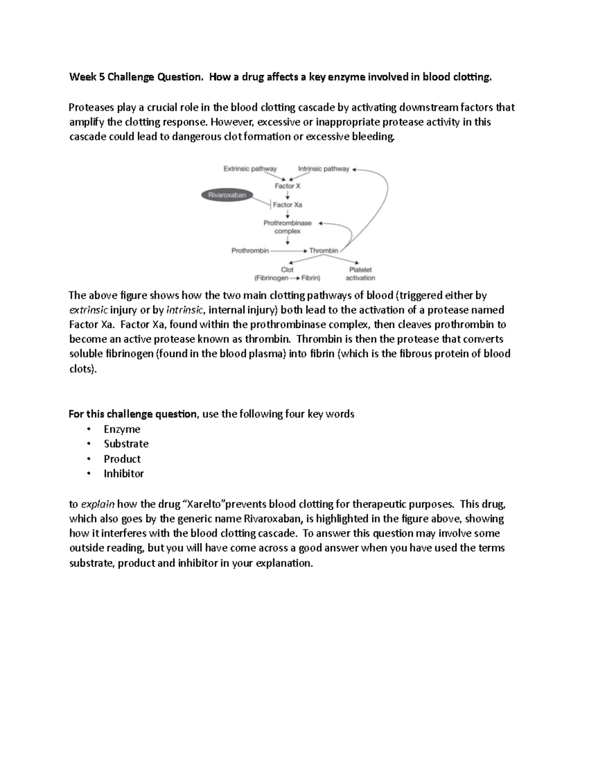 Week 5 Challenge Question 2024-1 - Week 5 Challenge Ques/on. How a drug ...