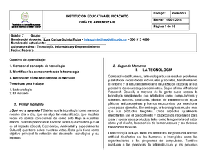 Guias de tecnologia e informatica grado primero y segundo de basica ...