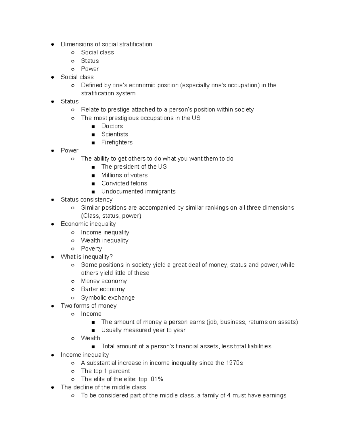 Chapter 8 lecture notes - Dimensions of social stratification Social ...