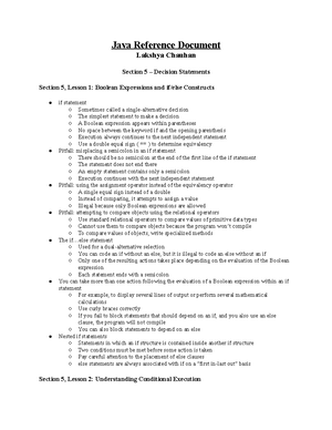 Java Reference Document [ Section 10] - Java Reference Document Lakshya ...