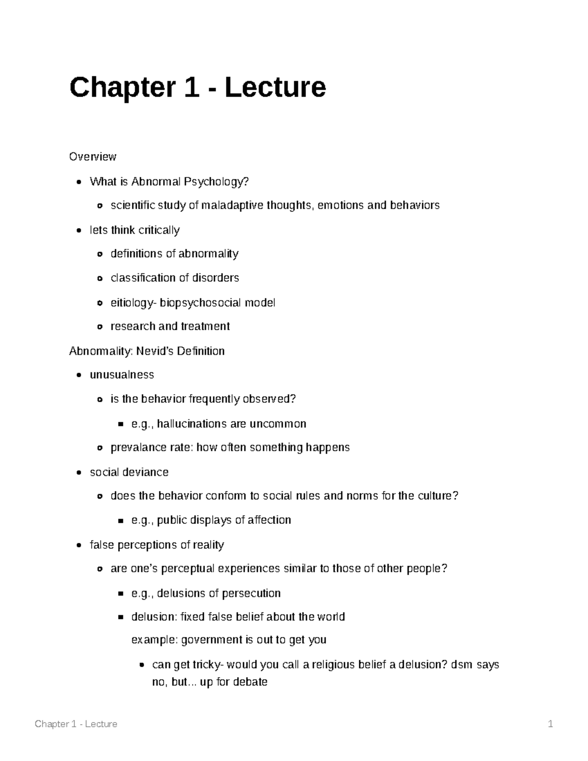 Chapter 1 - Lecture - Dr. Michael Stasio - Chapter 1 - Lecture Overview ...