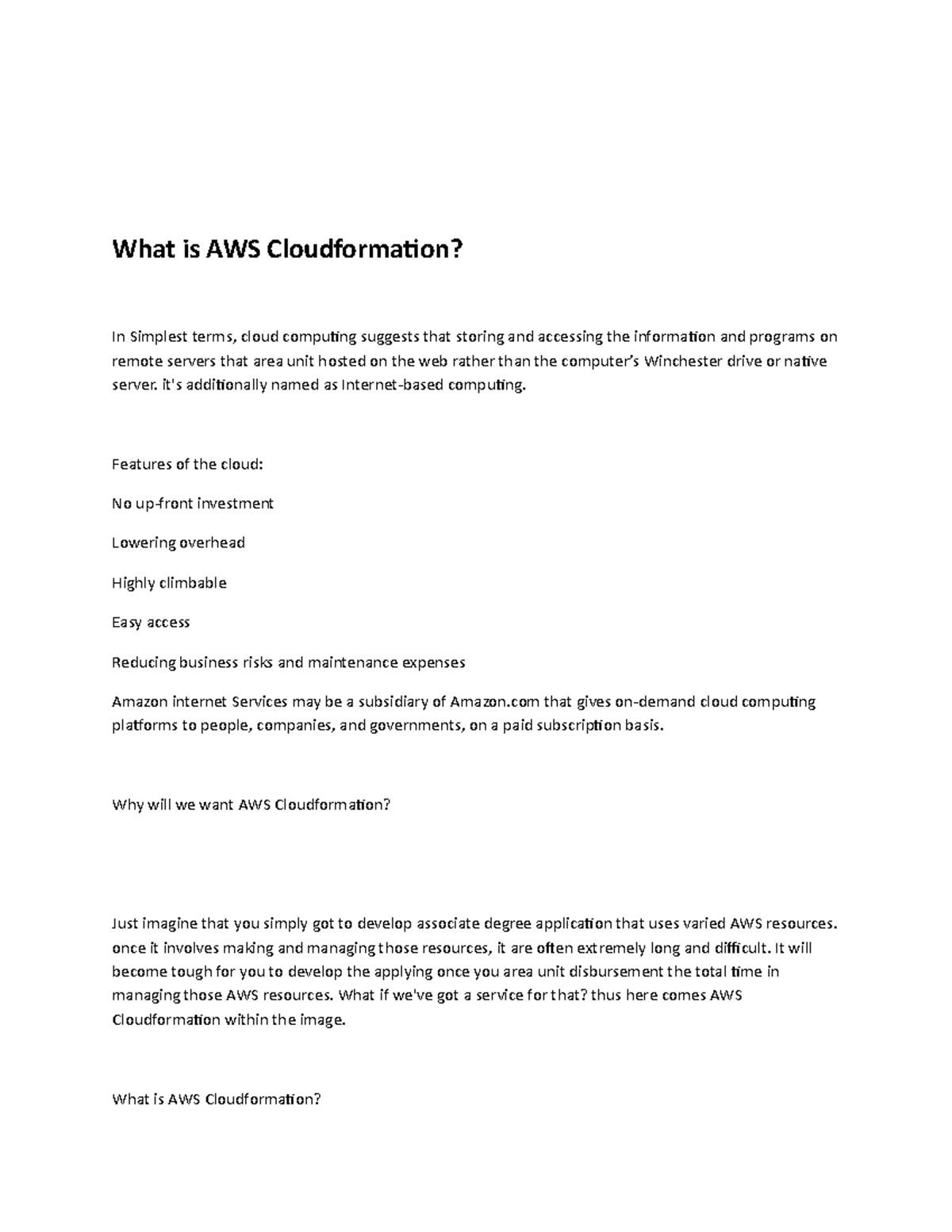 What is AWS Cloudformation - it's additionally named as Internet-based ...