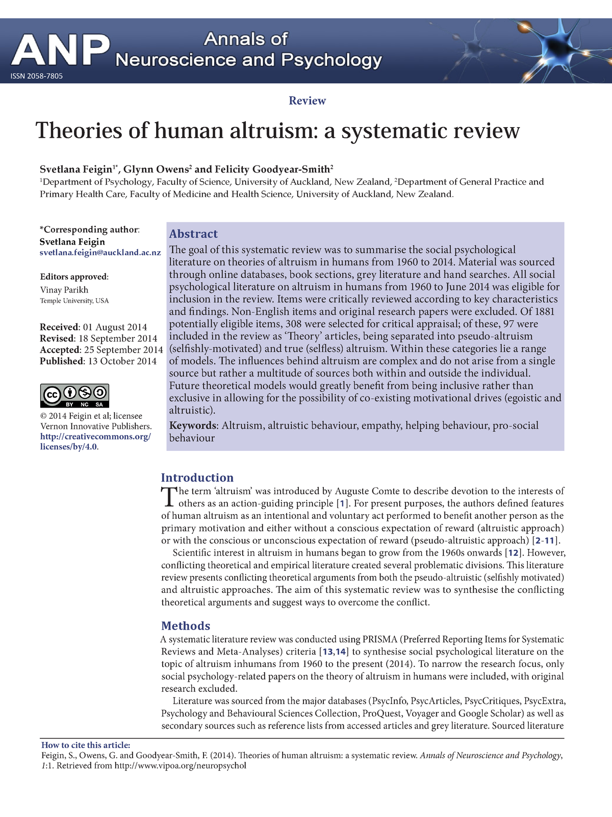 Theory Of Altruism-GOOD - Theories Of Human Altruism: A Systematic ...