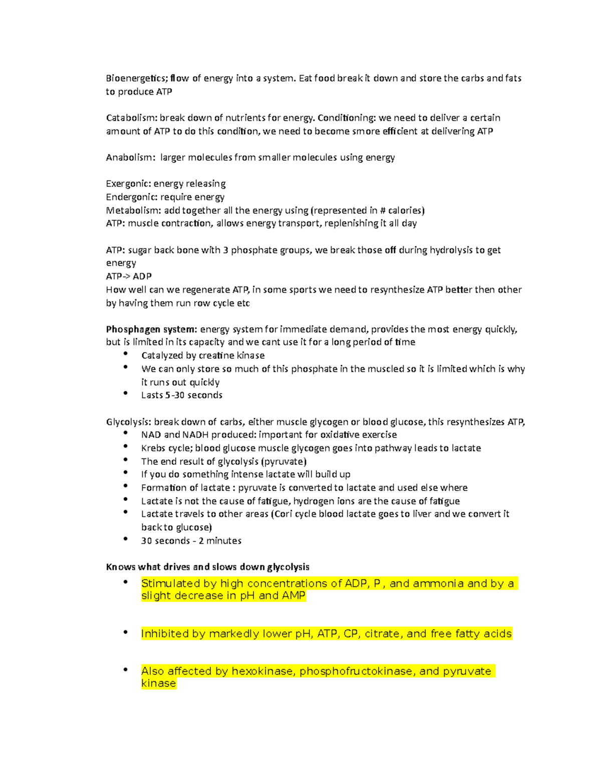 Bioenergetics - dr taber lecture notes - Bioenergetics; flow of energy ...