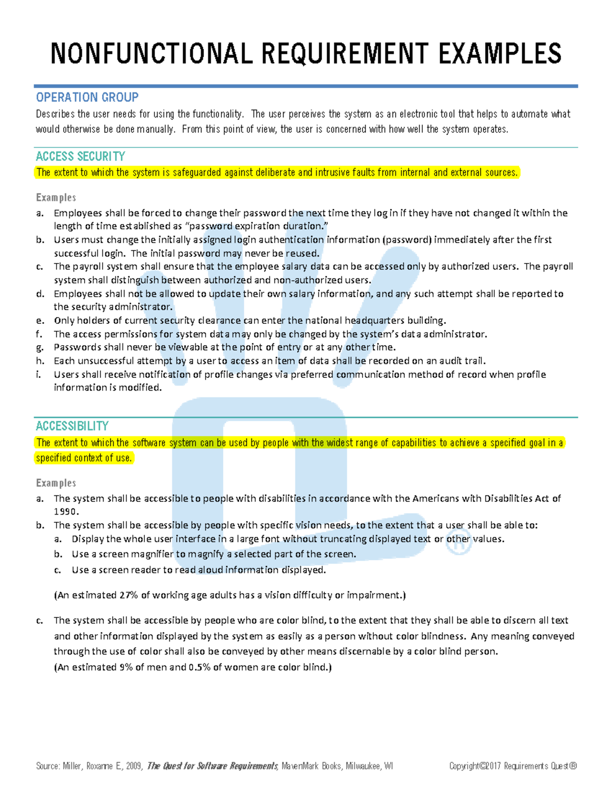 Study Material01 (Draft; Nonfunctional Requirement Examples) Quiz1