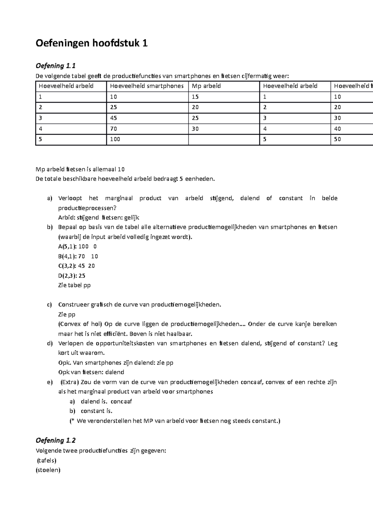 Oefeningen Hoofdstuk 1(1) - Oefeningen Hoofdstuk 1 Oefening 1. De ...