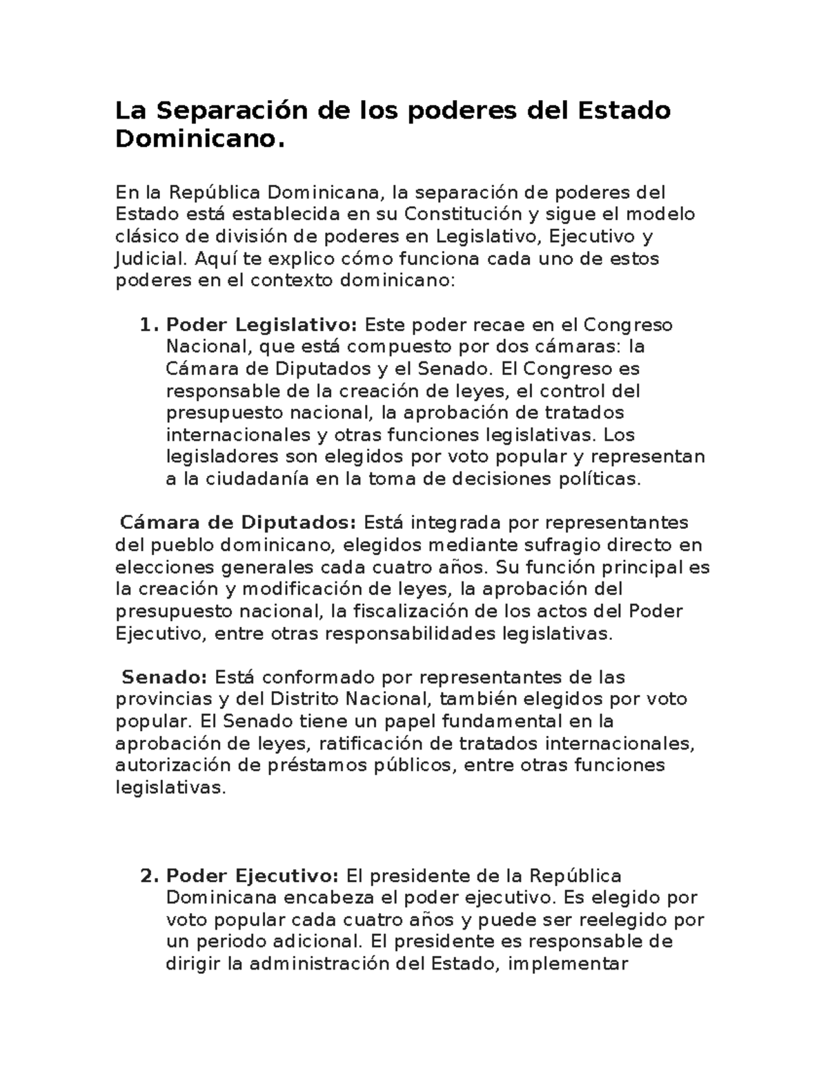 La Separación de los poderes del Estado Dominicano - En la República ...