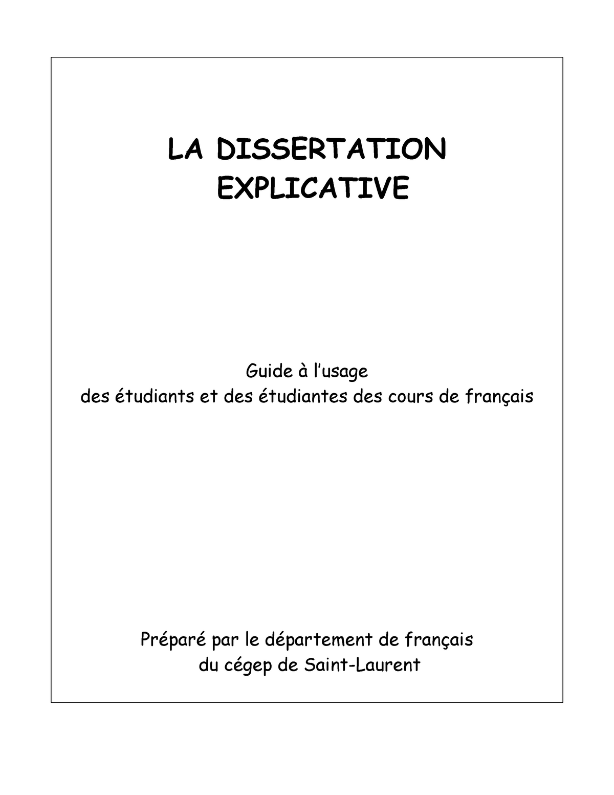 comprendre la dissertation pdf