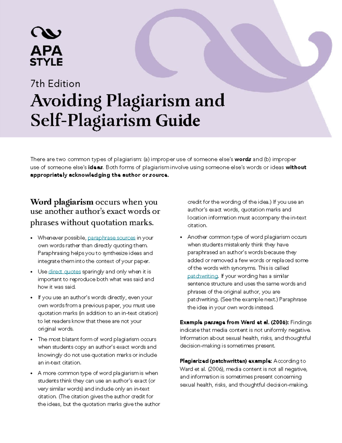 Avoiding-plagiarism - Avoiding Plagiarism - 7th Edition Avoiding ...