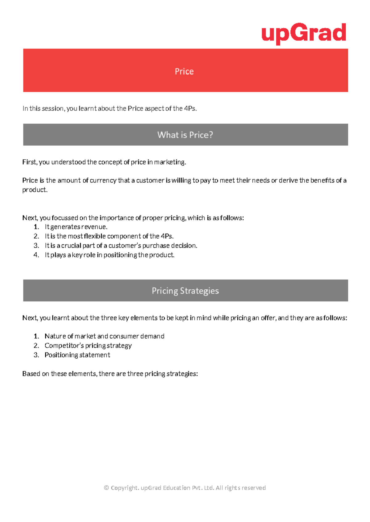 Module+2+Session+2+ - In this session, you learnt about the Price ...