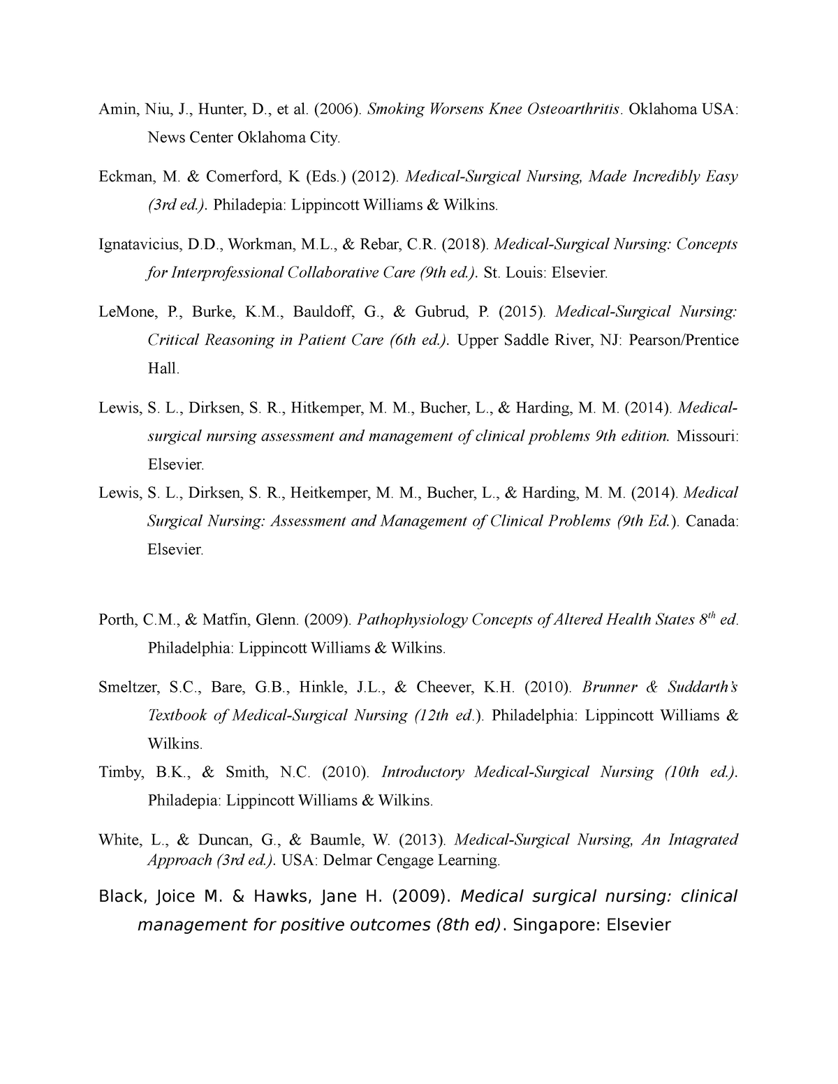 Daftar Pustaka KMB - Amin, Niu, J., Hunter, D., et al. (2006). Smoking ...