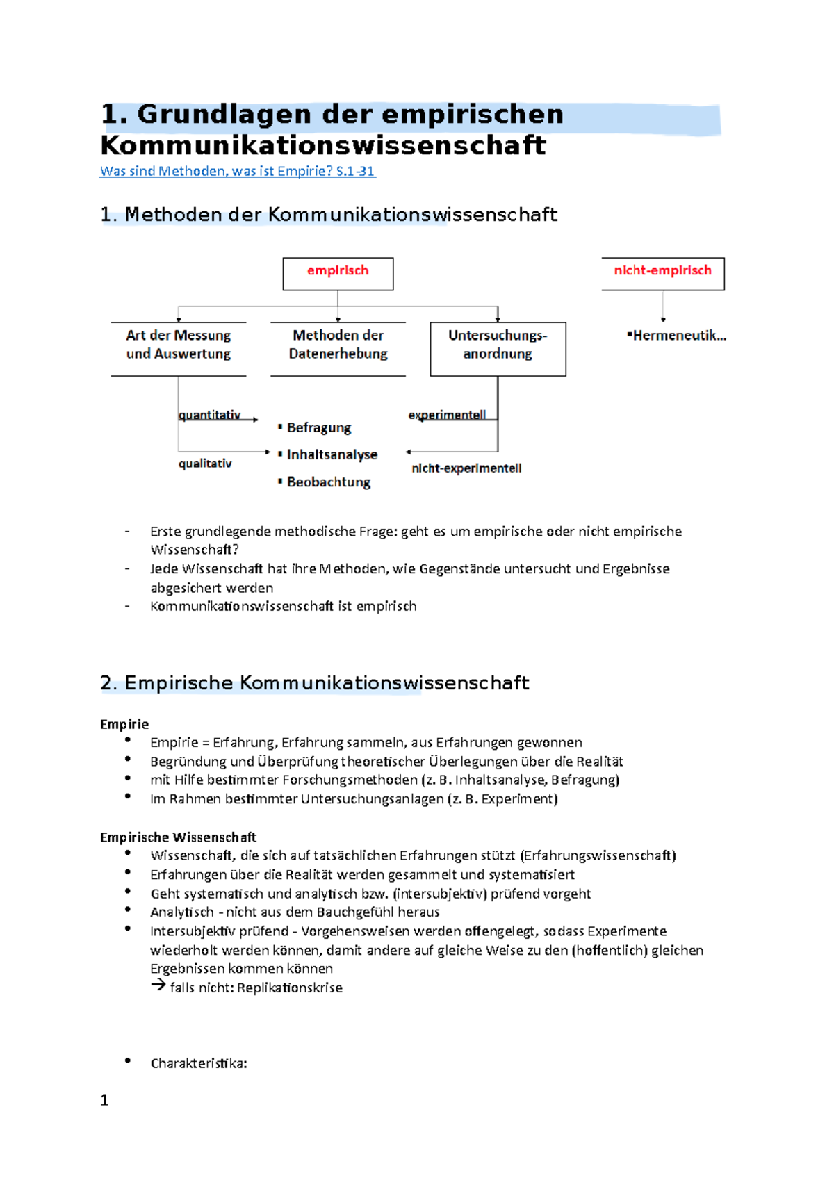 Vorlesung 1 Grundlagen - 1. Grundlagen Der Empirischen ...