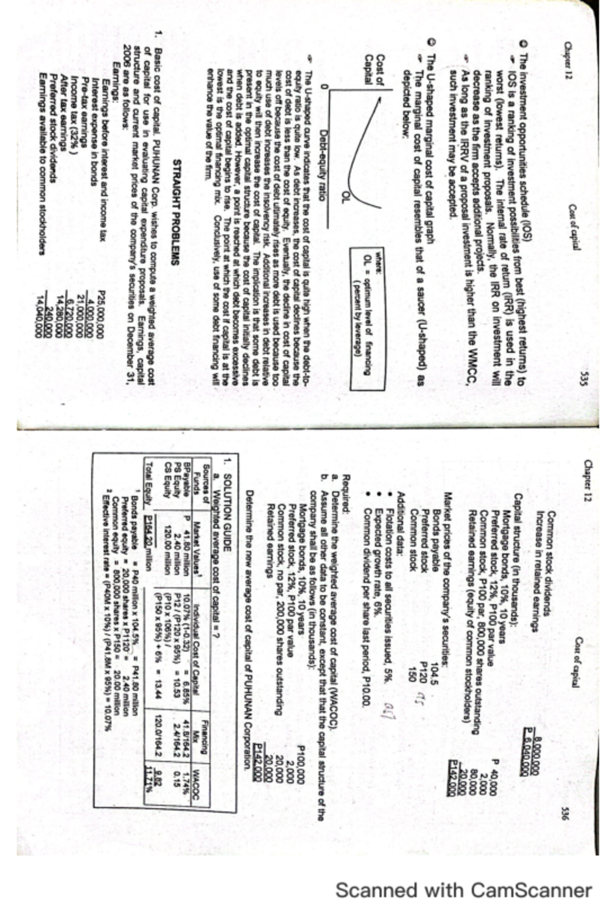 Capital budgeting - 535 Chapter 12 Cost of capital Cost capital Chapter ...