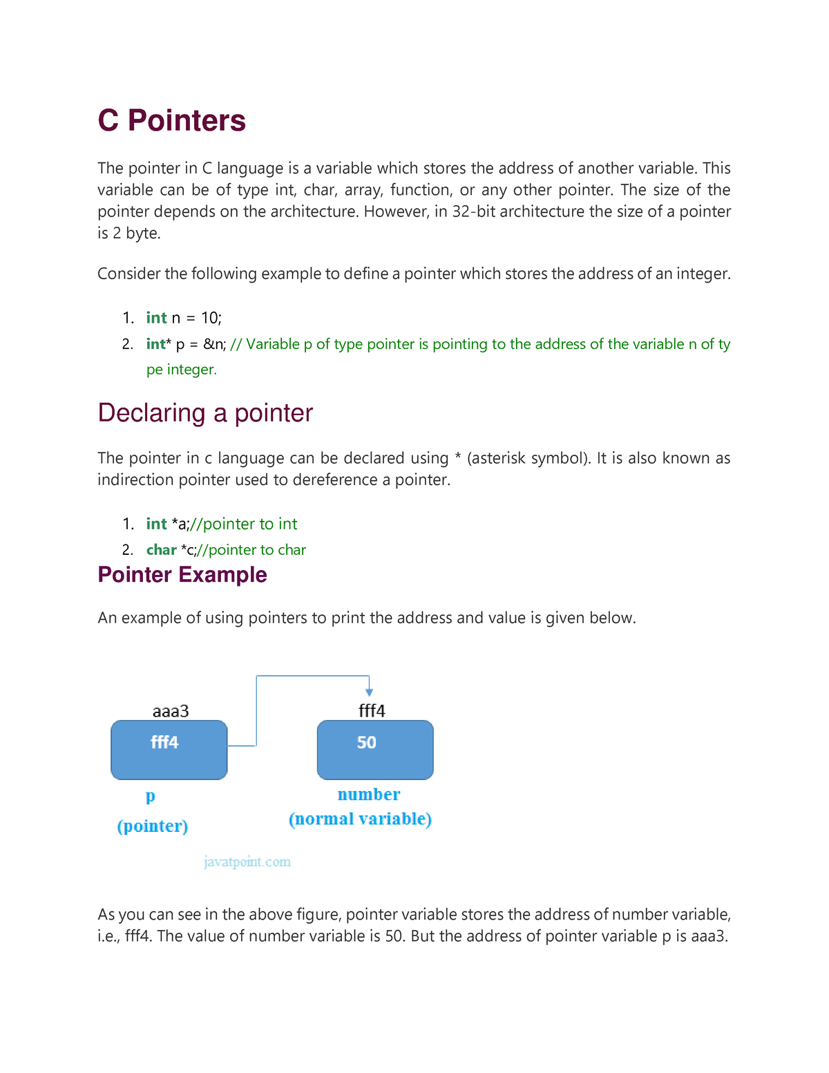 Size of Pointer in C